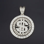 Rotable Dollar Pendant Necklace Hip Hop Fashion – Jewelry Gift Ideas — 3