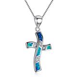 Sterling Silver Clavicle Chain Opal Four White – Jewelry Gift Ideas — 3