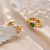 Zircon Ring In Stainless Steel Plated 18K Gold – Holiday Gift Ideas — 5