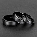 Fashion Black Classic Titanium Ring – Stylish Gifts — 7