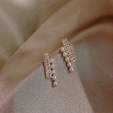 Pearl Crystal Stud Earrings For Women – Gifts for Her — 1
