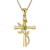 Rose Cross Necklace With Rhinestone Fashion – Jewelry Gift Ideas — 16