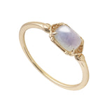 Silver Gilded Ring Natural Blue Light Elongated – Practical Gifts — 4