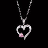 Love Heart Necklace Female Birthstones Peach – Jewelry Gift Ideas — 4