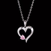 Love Heart Necklace Female Birthstones Peach – Jewelry Gift Ideas — 4