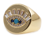 Lucky Eye Shape Geometric Ring Bronze Zirconium – Jewelry Gift Ideas — 3