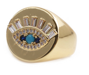 Lucky Eye Shape Geometric Ring Bronze Zirconium – Jewelry Gift Ideas — 3