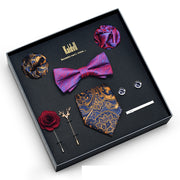 Eight Piece Tie Square Bow Tie Brooch – Jewelry Gift Ideas — 13