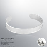 Simple C Shape 10mm Grooved Glossy Bracelet – Jewelry Gift Ideas — 4