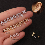 26 English Alphabet Earrings Micro-Inlaid Zircon Screw – Gifts for Her — 4