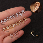 26 English Alphabet Earrings Micro-Inlaid Zircon Screw – Gifts for Her — 4