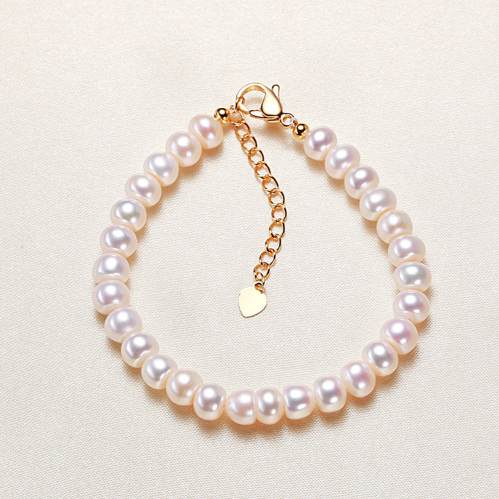 Freshwater Pearl Plain White Bracelet – Jewelry Gift Ideas — 1