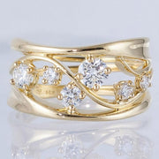 Gold Inlaid Zircon European And American Ladies Ring – Surprise Gifts — 1
