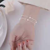 925 Sterling Silver Double Star Bracelet – Jewelry Gift Ideas — 2