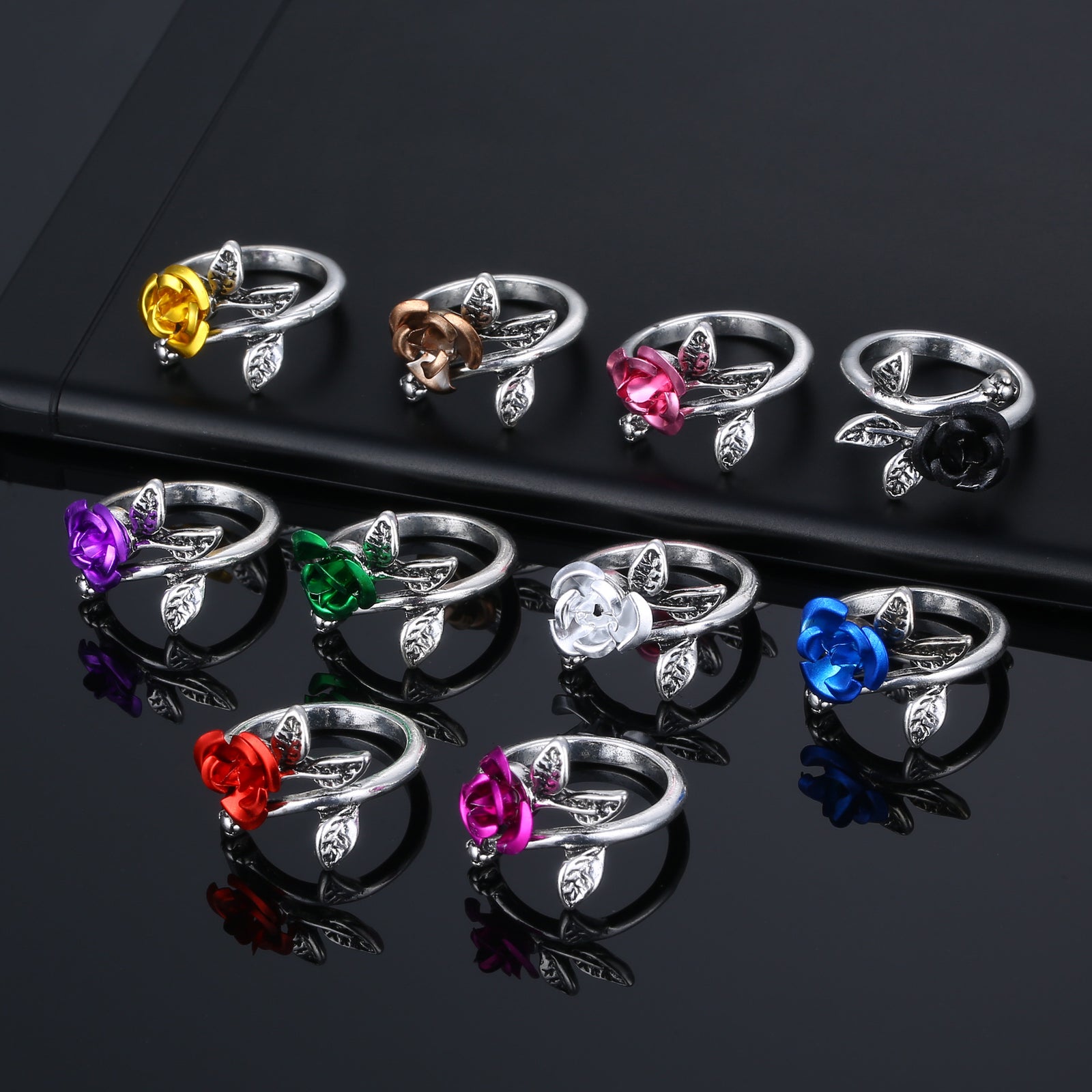 Alloy Personality Plant Ladies Rose Ring – Holiday Gift Ideas — 1