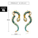 Retro Personality Zodiac Snake Colored Diamond Stud – Meaningful Gifts — 4