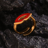 18K Gold Lip Dripping Ring For Women – Gifts for Her — 18
