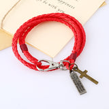 PU Woven Leather Cowhide Bracelet Double Ring – Jewelry Gift Ideas — 18