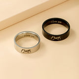 Stainless Steel Cartoon I Love You Letter Ring – Gifts for Couples — 4