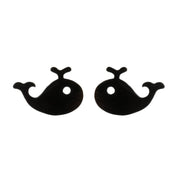 Water Jet Whale Stud Earrings Stainless Steel Net – Jewelry Gift Ideas — 6