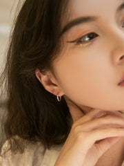 Fashion Temperament Aperture Lady Plain Gold Earrings – Stylish Gifts — 5