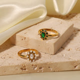 SUNFLOWER Green Zirconiumwhite Diamond Inlaid – Gifts for Her — 4