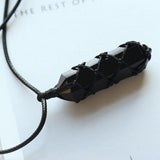Hand-knitted Simple Obsidian Pendant For Lovers – Jewelry Gift Ideas — 4