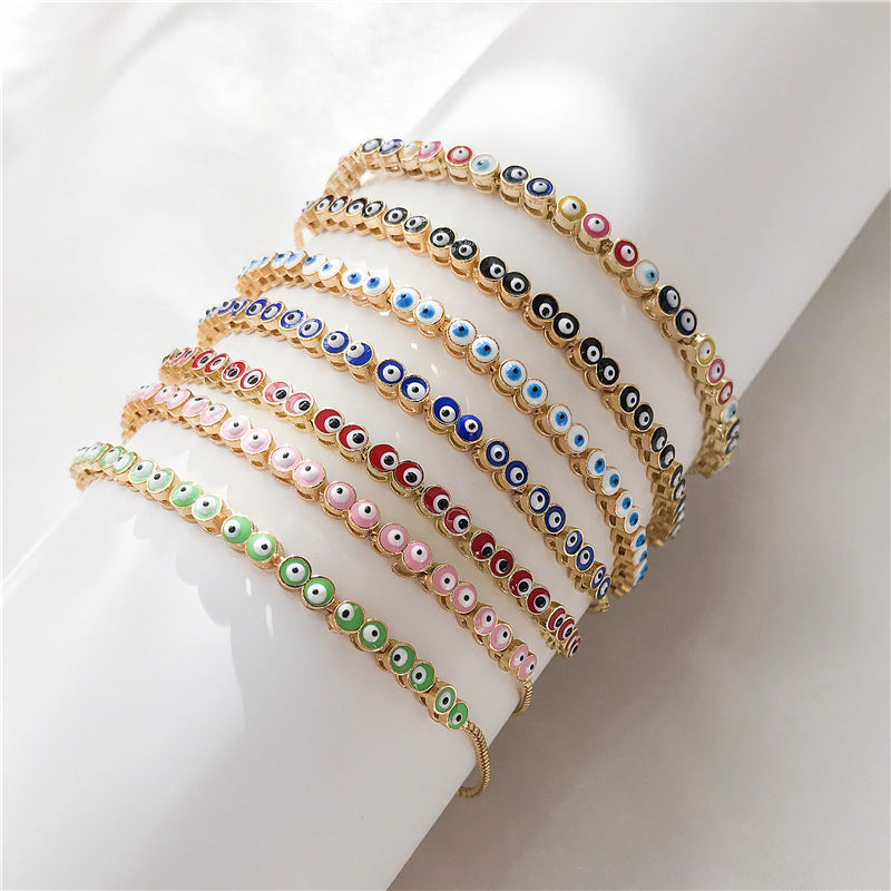 Women's Colored Oil Drop Eye Bracelet Adjustable – Jewelry Gift Ideas — 1
