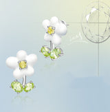 Cream Flower Earrings White Silver Needle – Stylish Gifts — 4