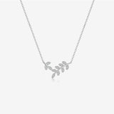 S925 Sterling Silver Leaf Shaped Necklace – Jewelry Gift Ideas — 4