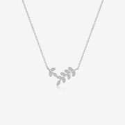 S925 Sterling Silver Leaf Shaped Necklace – Jewelry Gift Ideas — 4