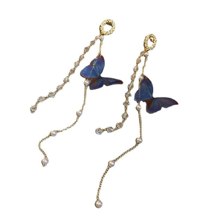 Silver Post Bow Knot Star Pearl Tassel Earrings – Holiday Gift Ideas — 4