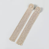 Alloy Diamond Rhinestone Long Tassel Earrings – Everyday Gifts — 5