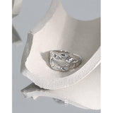 Simple Design Irregular Surface Hammer Texture S925 – Gifts for Her — 2