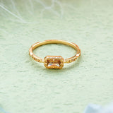 S925 Silver Plated 14K Gold Coffee Zirconium Ring – Kitchen Gifts — 1