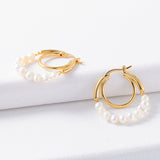 Women's Natural Pearl Ring Earrings – Gifts for Her — 5