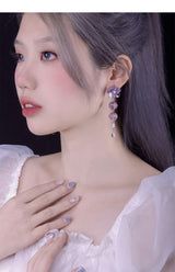 Flower Earrings Vintage Purple Non-piercing Ear Clip – Surprise Gifts — 7