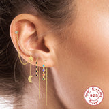 Sterling Silver Tassel Ear Wires With Diamonds – Stylish Gifts — 11