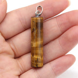 Natural Stone Semi-Precious Cylindrical Pendant – Jewelry Gift Ideas — 7