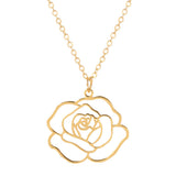 Simple Hollow Rose Stainless Steel Necklace Women – Jewelry Gift Ideas — 10