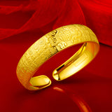Wedding Ornament Wide Gold Plated Bracelet – Jewelry Gift Ideas — 3