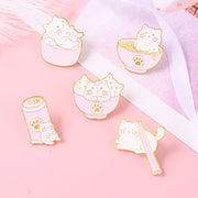 Kitty Brooch Bowl Cat Badge Golden M Badge Clothing – Stylish Gifts — 1