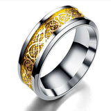 Dragon Pattern Rings Men Stainless Steel Ring – Jewelry Gift Ideas — 10