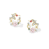 Silver Needle Flower Butterfly Resin Stud Earrings – Stylish Gifts — 18