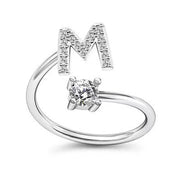 Female Stylish Adjustable Zircon 26 Letters Ring – Gifts for Her — 18