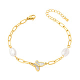 Fashion Irregular White Shell Star Moon Titanium Steel – Stylish Gifts — 4