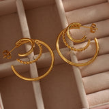 Trendy Earrings Stainless Steel Multi-layer – Jewelry Gift Ideas — 10