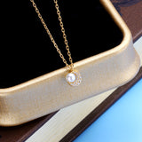 Moon Natural Pearl Full Diamond Necklace – Jewelry Gift Ideas — 4