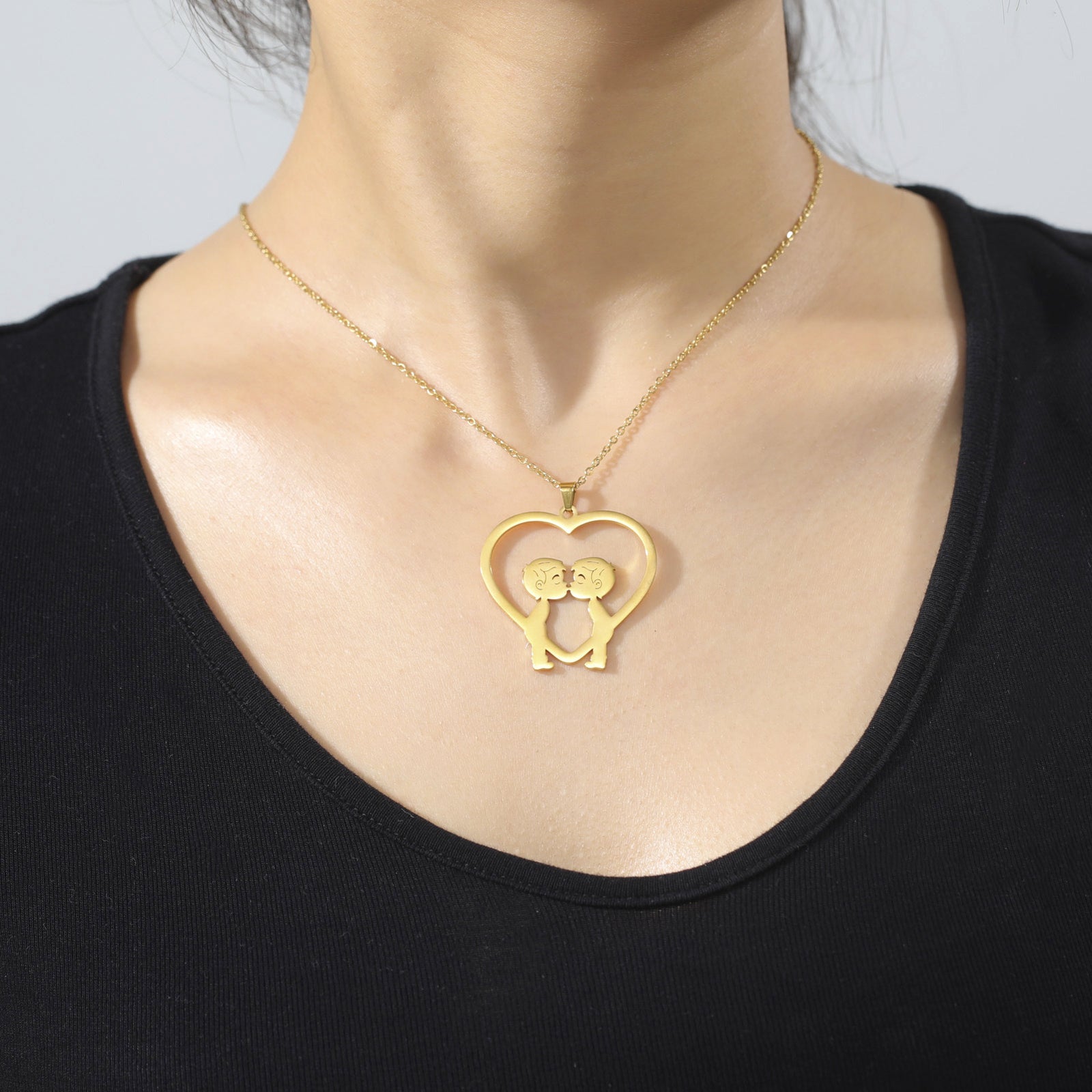 18k Real Gold Electroplated Love Men's Kiss – Jewelry Gift Ideas — 1