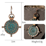 Vintage Roulette Shaped Carved Pendant Earrings – Jewelry Gift Ideas — 3